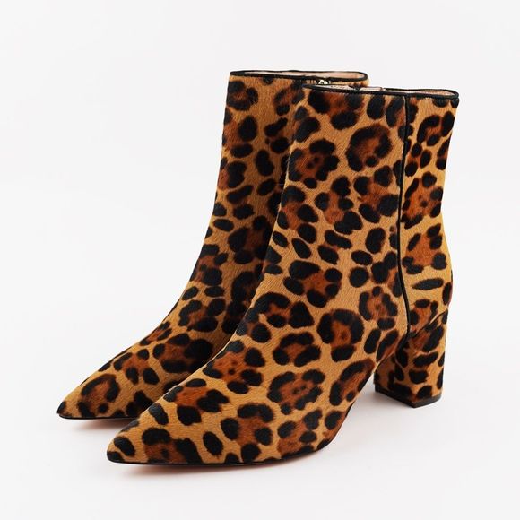 New J.CREW Size 8.5 Pointed-Toe Sadie Boots in Leopard Calf Hair - Picture 5 of 7